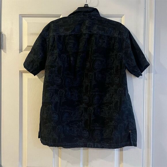 Harley-Davidson Men's M Black Graphic Print Button-Up Shirt - Picture 8 of 8